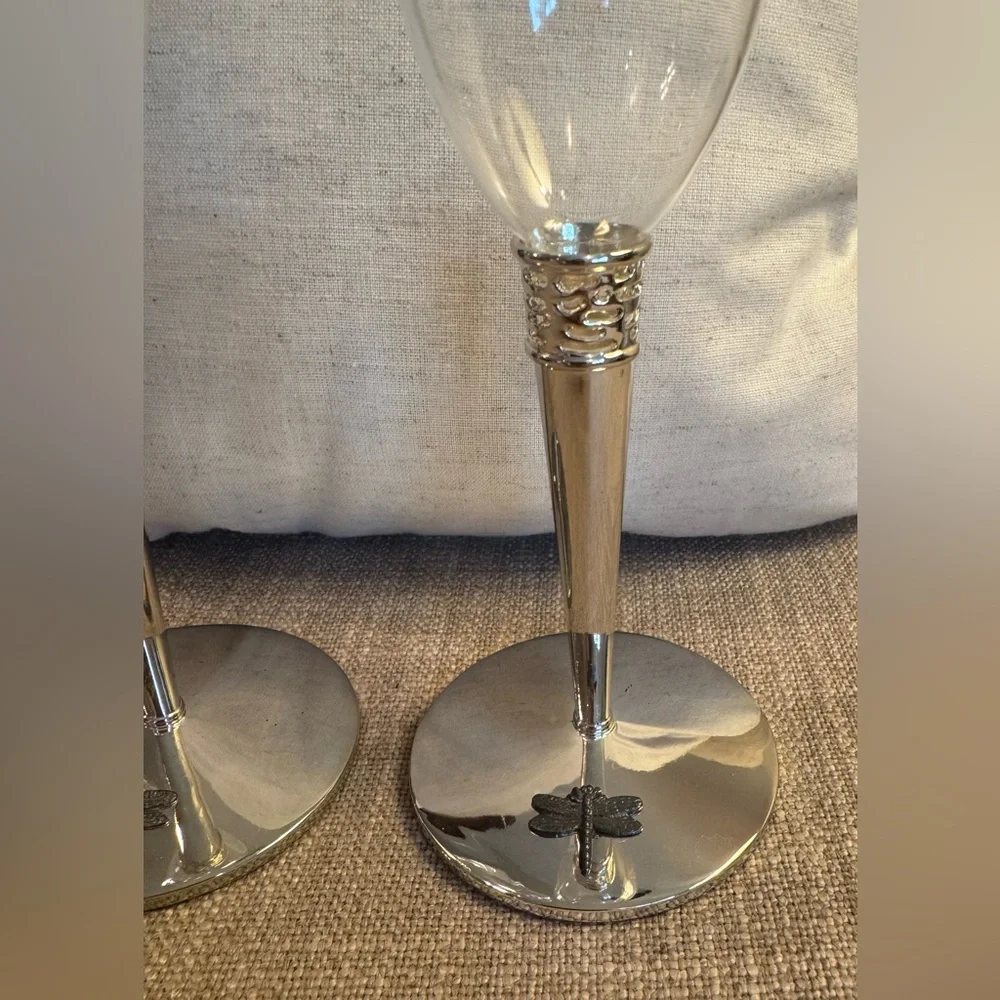 Lenox Kate Spade Dragonfly flute pair. Vintage.